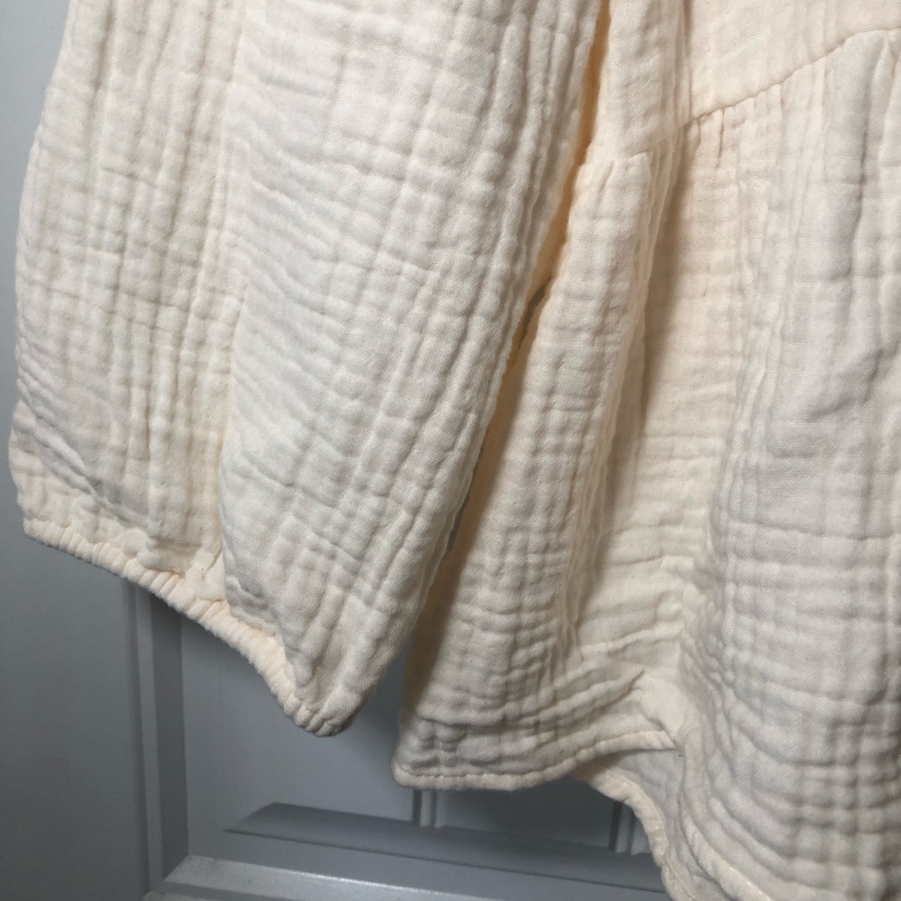 MADEWELL Babydoll Boho Millbrook Square Neck Peplum Cream Ivory Blouse Top - Picture 6 of 9